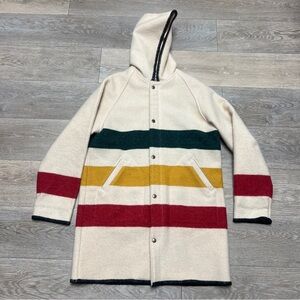 VINTAGE Woolrich Hudson Bay Jacket Large Striped Navajo Rare Hudson Bay 3 Point